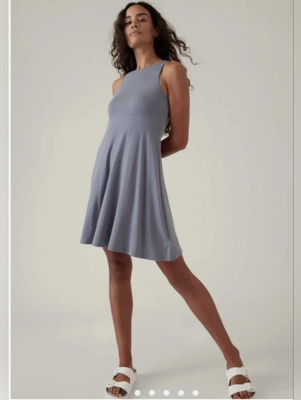 NWT Athleta Santorini Thera Dress Size M Coastline Blue Gray